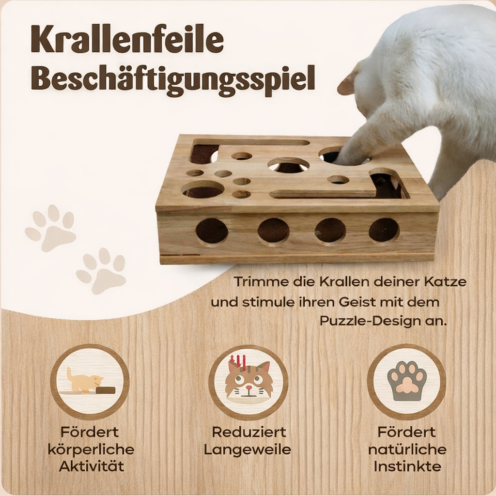 KrallenFeile – Die stilvolle Kratz und Pflegebox für Katze
